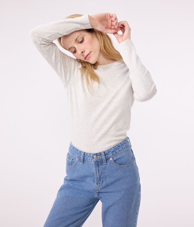 Tee-shirt L'ICONIQUE col rond en coton Femme gris