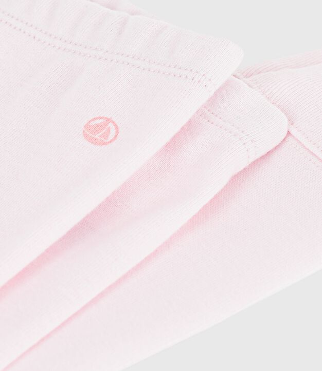 Legging b&eacute;b&eacute; en coton uni rose clair