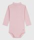 Body bébé col roulé en coton uni