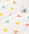Combinaison courte bébé en coton cœurs blanc MARSHMALLOW/blanc MULTICO