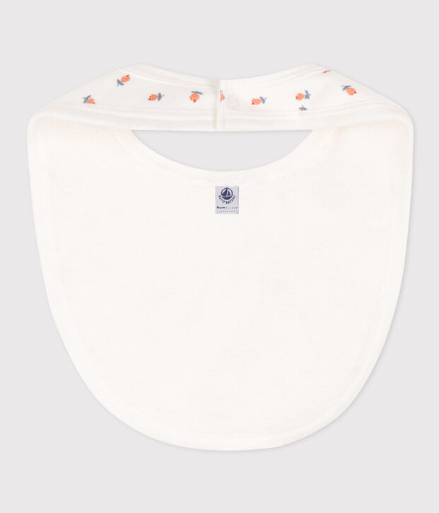 Bavoir unitaire en coton blanc/multicouleur