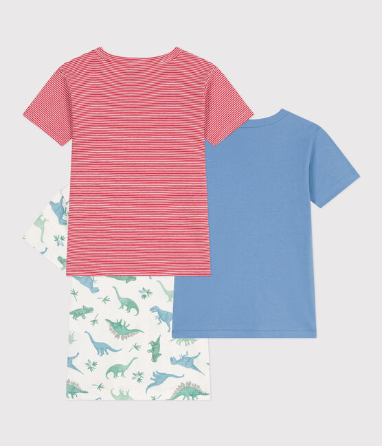Lot de 3 tee-shirts enfant en coton manches courtes dinosaures variante 1