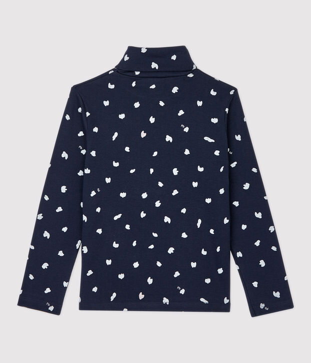 Sous-pull en coton enfant fille bleu/multicouleur