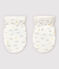 Moufles anti-griffures bébé en tubique en coton biologique blanc MARSHMALLOW/blanc MULTICO