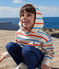 Sweatshirt à capuche enfant mixte en coton à rayures blanc AVALANCHE/ MULTICO