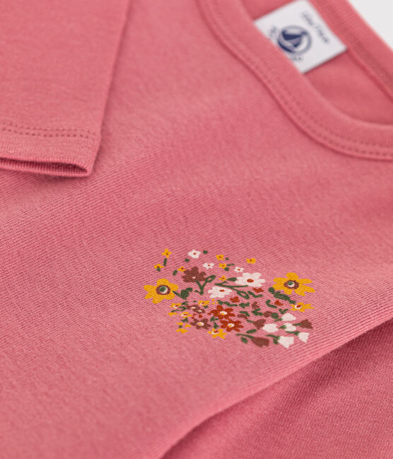Tee-shirt manches longues en coton bébé rose ROSEWOOD