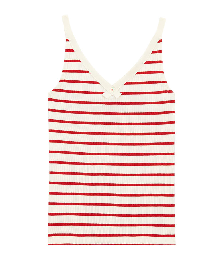 D&eacute;bardeur 100 ans de la culotte femme beige COQUILLE/rouge TERKUIT