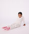 Pyjama enfant en molleton &agrave; fleurs blanc/multicouleur