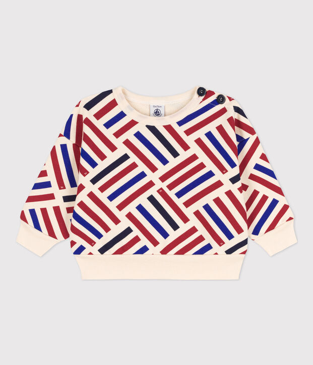 Sweatshirt b&eacute;b&eacute; imprim&eacute; graphique en molleton &eacute;cru/multicouleur