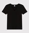 Tee-shirt l'Iconique manches courtes en côte unie femme noir BLACK
