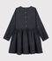 Robe manches longues enfant fille bleu SMOKING/blanc MARSHMALLOW