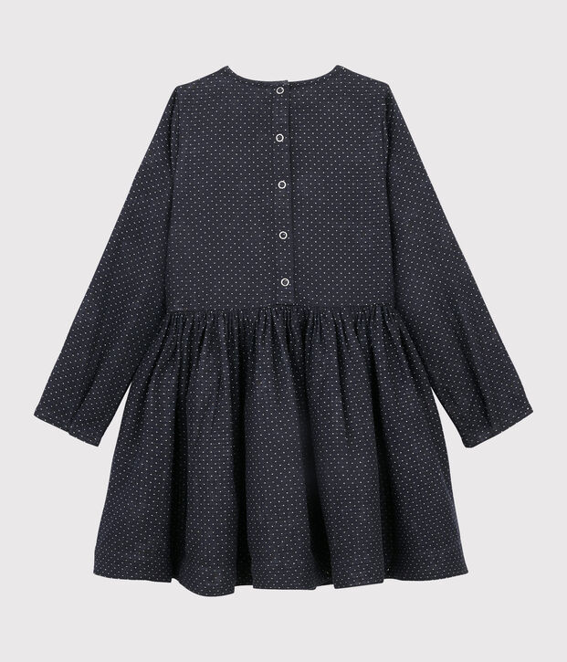 Robe manches longues enfant fille bleu/blanc