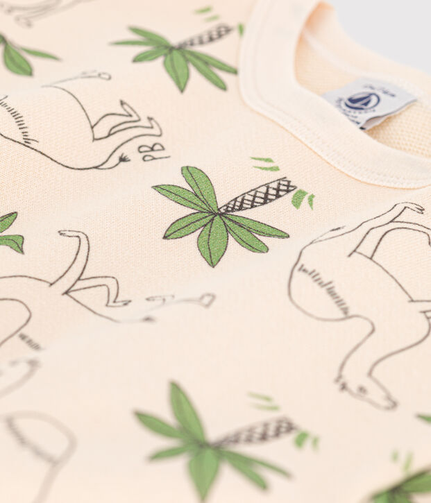 Sweatshirt b&eacute;b&eacute; en molleton imprim&eacute; &eacute;cru/multicouleur