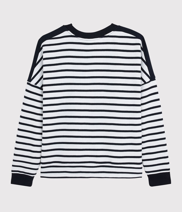 Sweat shirt Femme blanc/bleu