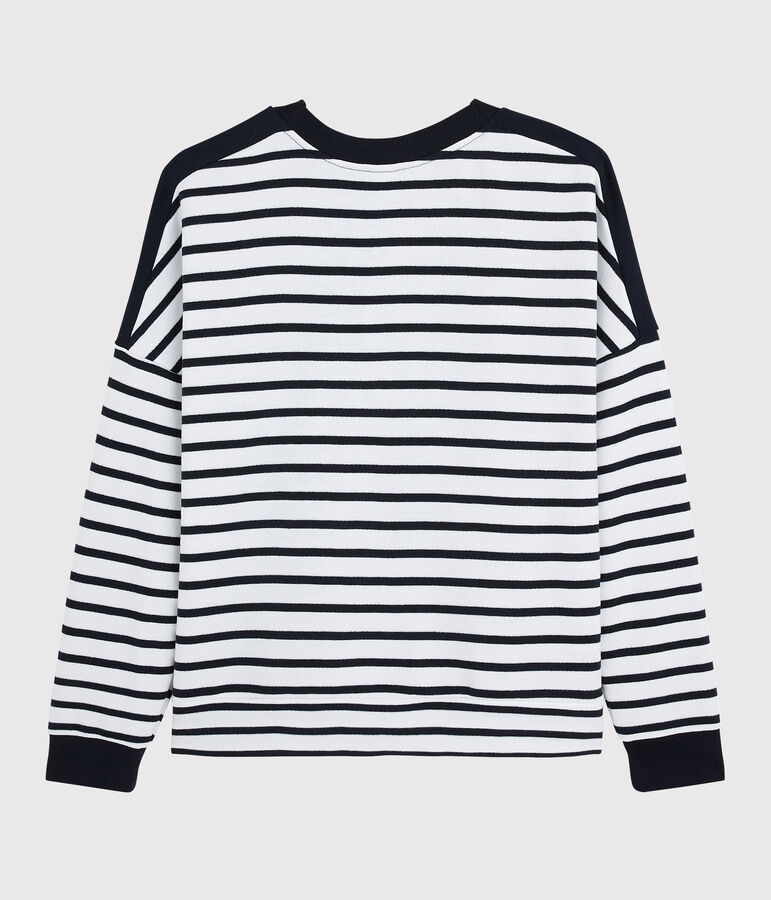 Sweat shirt Femme blanc MARSHMALLOW/bleu SMOKING