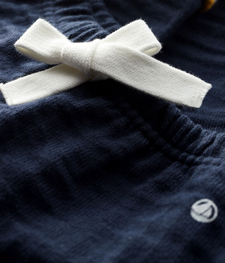 Pantalon b&eacute;b&eacute; gar&ccedil;on en tubique bleu SMOKING