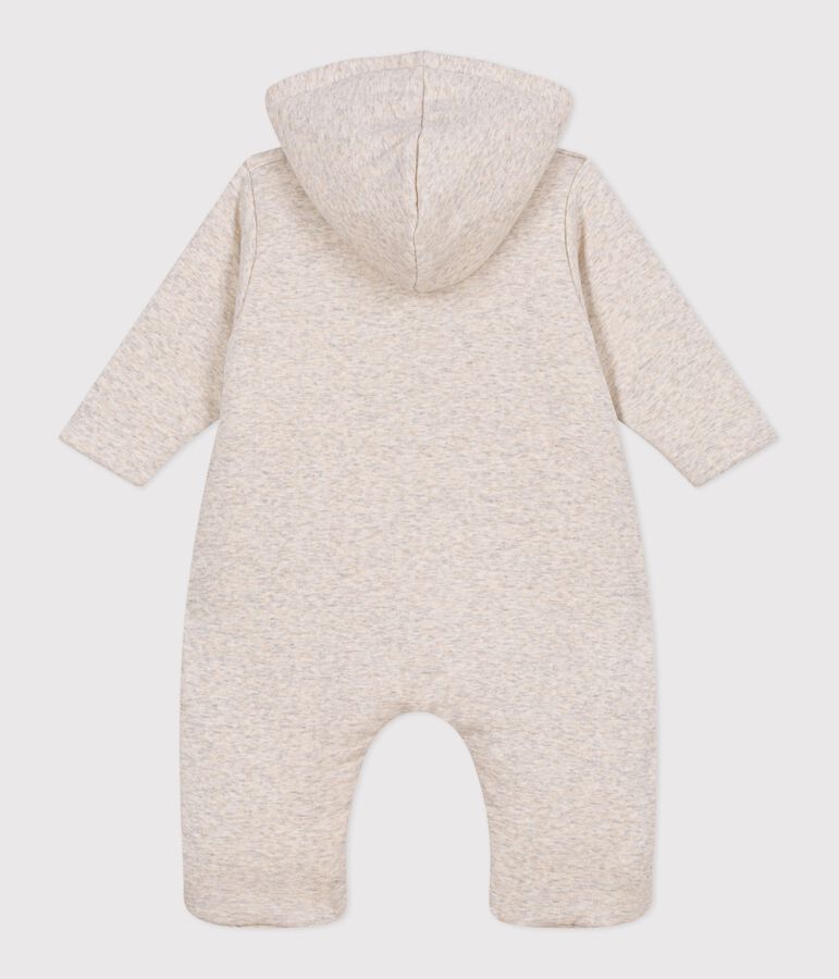 Combinaison ouatin&eacute;e b&eacute;b&eacute; &agrave; capuche et pieds, unie beige MONTELIMAR CHINE