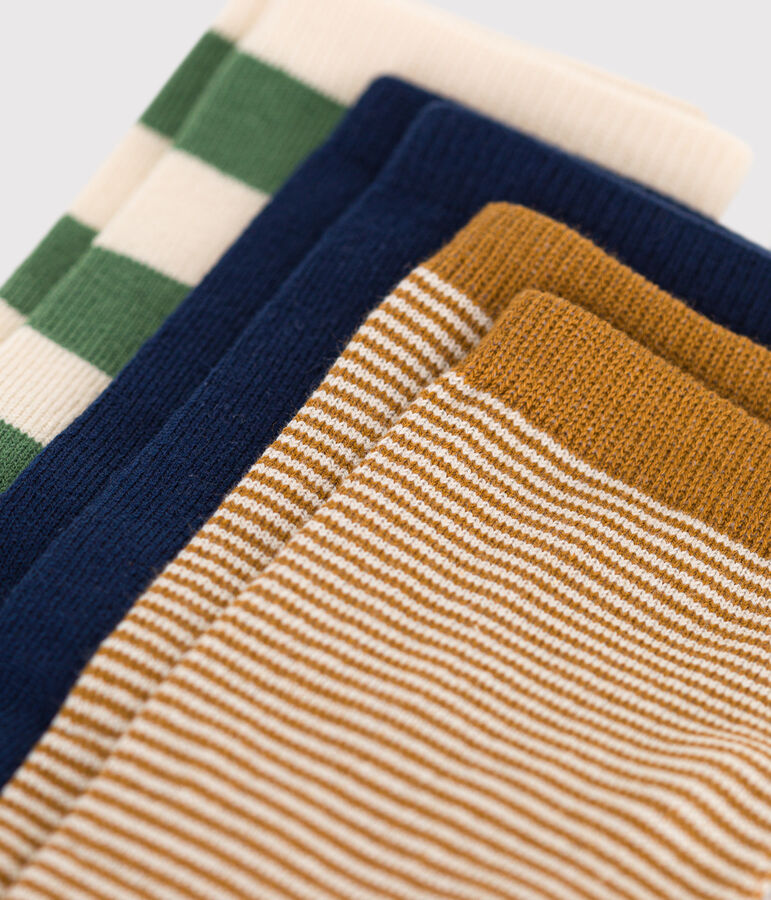 3 paires de chaussettes en coton rayures enfant multicouleur