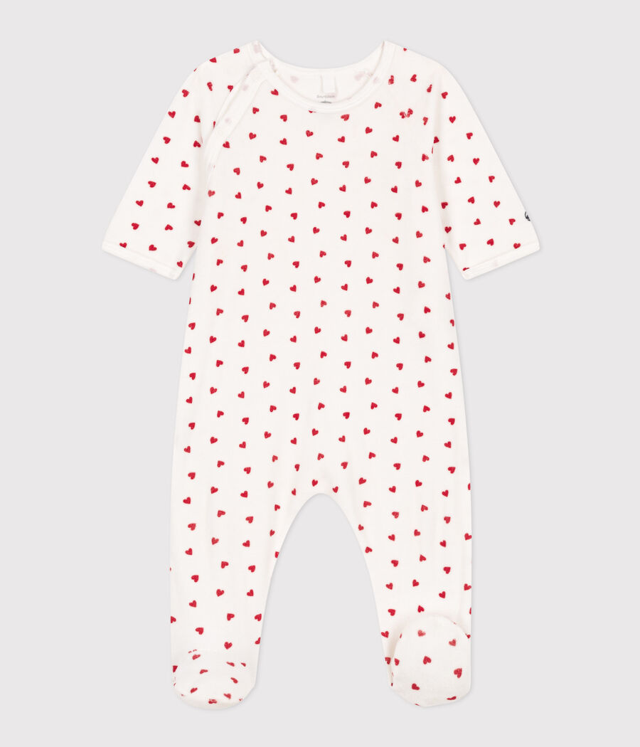 Pyjama bébé en velours cœurs (Petit Bateau) - Couverture