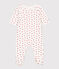 Pyjama bébé en velours cœurs  blanc MARSHMALLOW/rouge TERKUIT