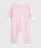 Combinaison longue rose bébé en bouclette éponge rose JOLI