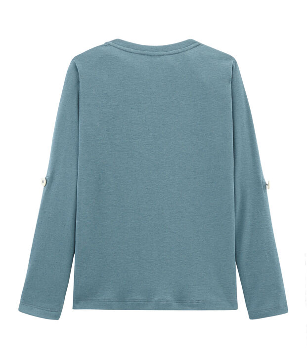Tee-shirt manches longues enfant gar&ccedil;on bleu