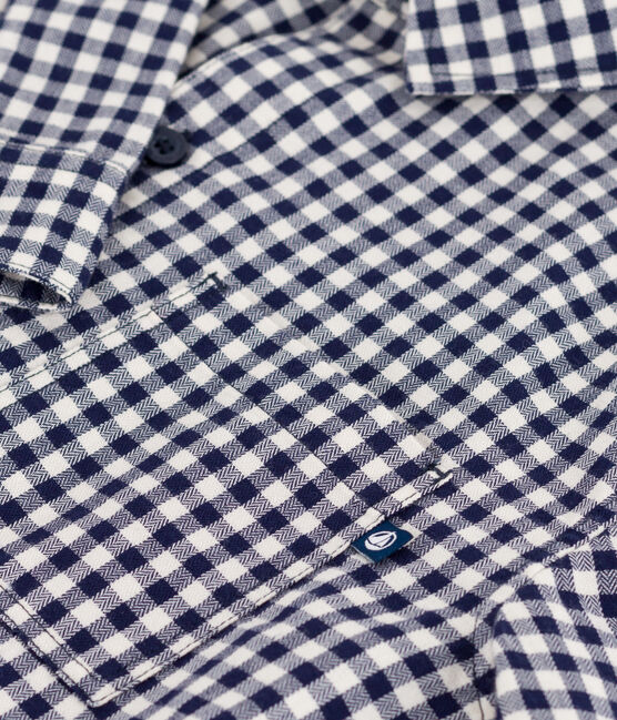 Chemise enfant en coton à carreaux bleu SOIR/ MILK