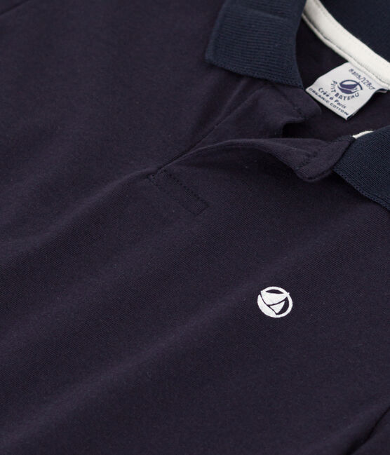 Polo manches courtes en coton  enfant garçon bleu SMOKING