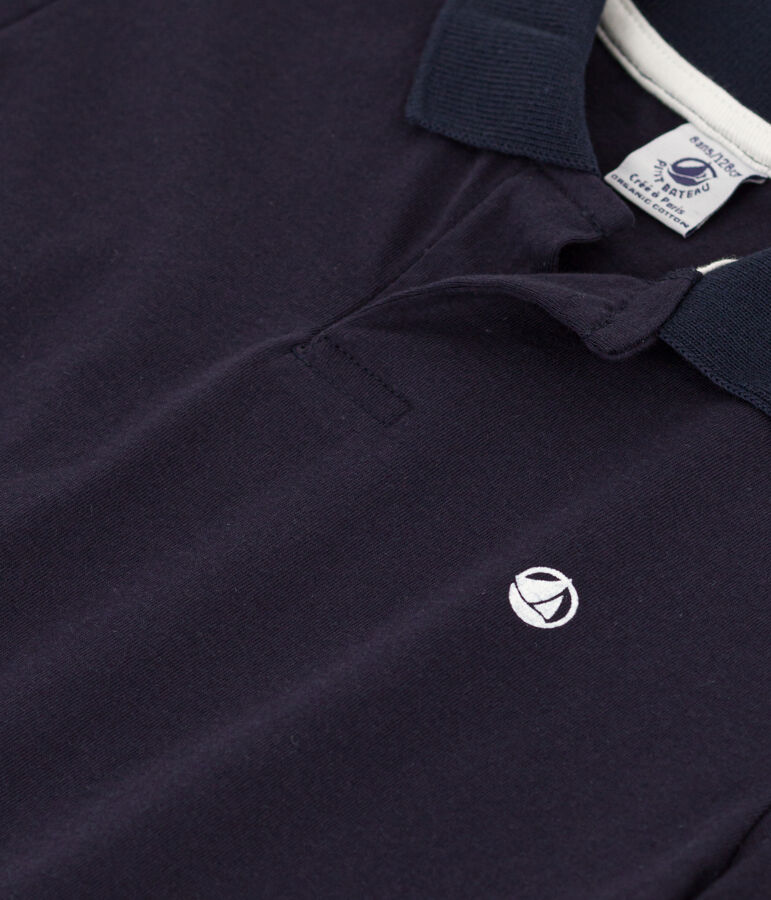 Polo manches courtes en coton  enfant gar&ccedil;on bleu