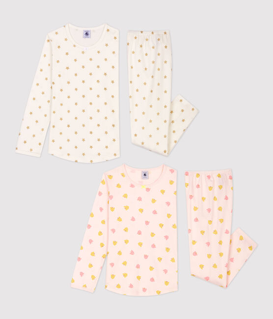 Lot de 2 pyjamas imprimés étoiles et panthères petite fille en coton variante 1