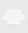 Tee-shirt b&eacute;b&eacute; en coton manches longues uni &agrave; motif blanc cass&eacute;
