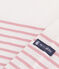 Tee-shirt marini&egrave;re enfant en coton manches longues blanc/rose