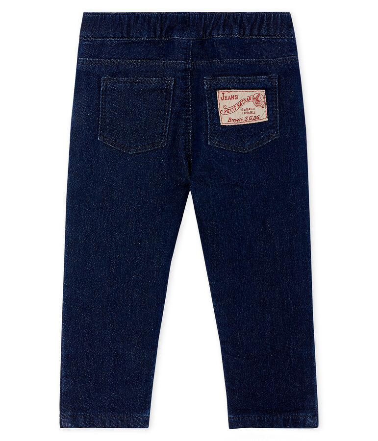 Pantalon maille effet denim b&eacute;b&eacute; mixte bleu