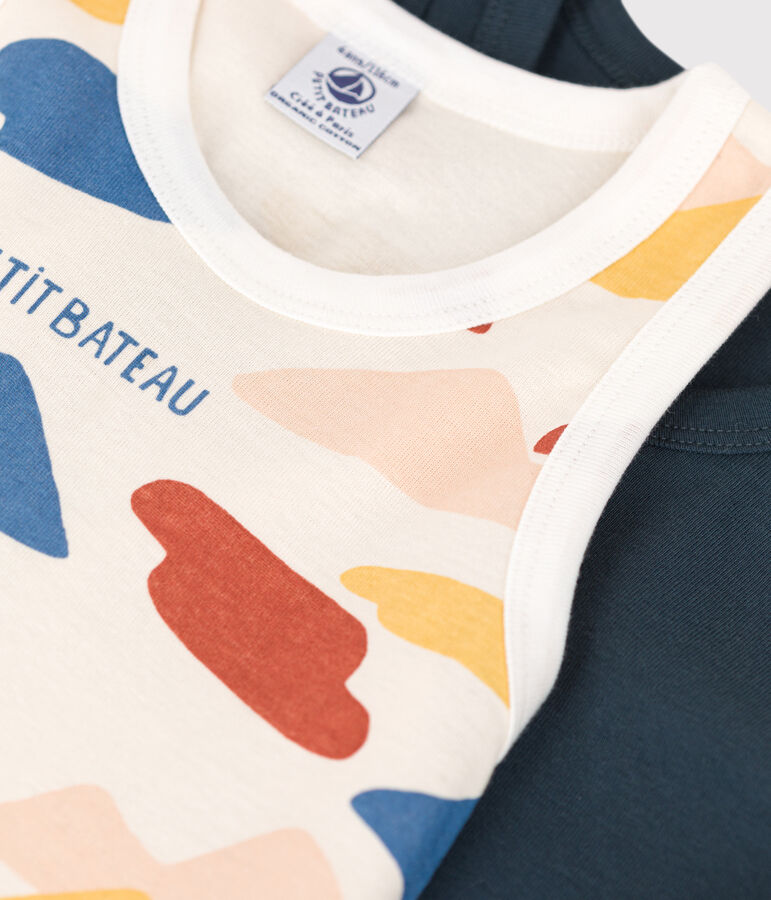 Lot de 2 d&eacute;bardeurs petit gar&ccedil;on en coton multicouleur