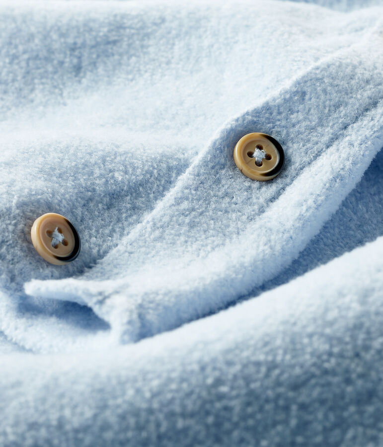 Ensemble deux pi&egrave;ces b&eacute;b&eacute; en coton, laine m&eacute;rinos et polyester bleu