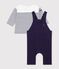 Ensemble cadeau b&eacute;b&eacute; en coton : tee-shirt et salopette multicouleur
