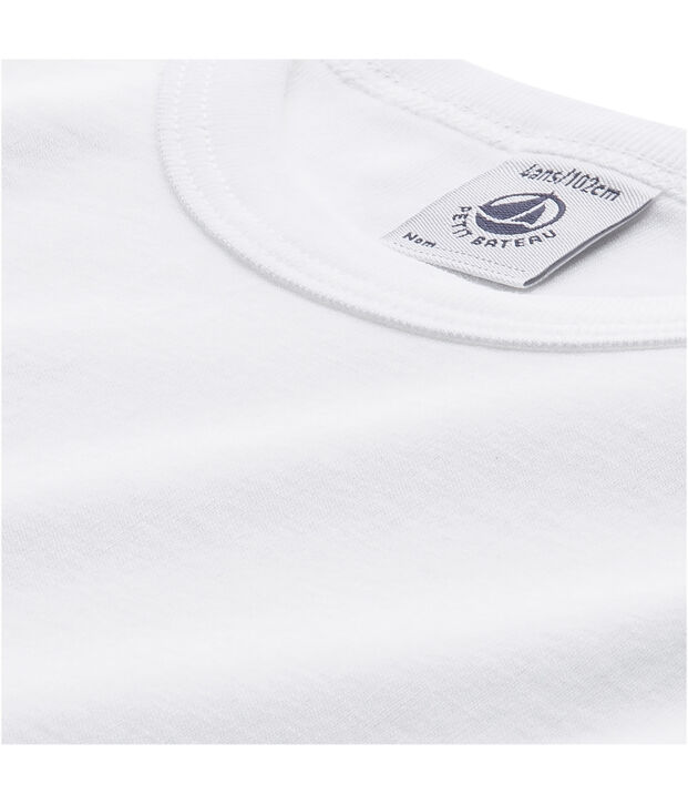 T-shirt gar&ccedil;on manches longues blanc Lait