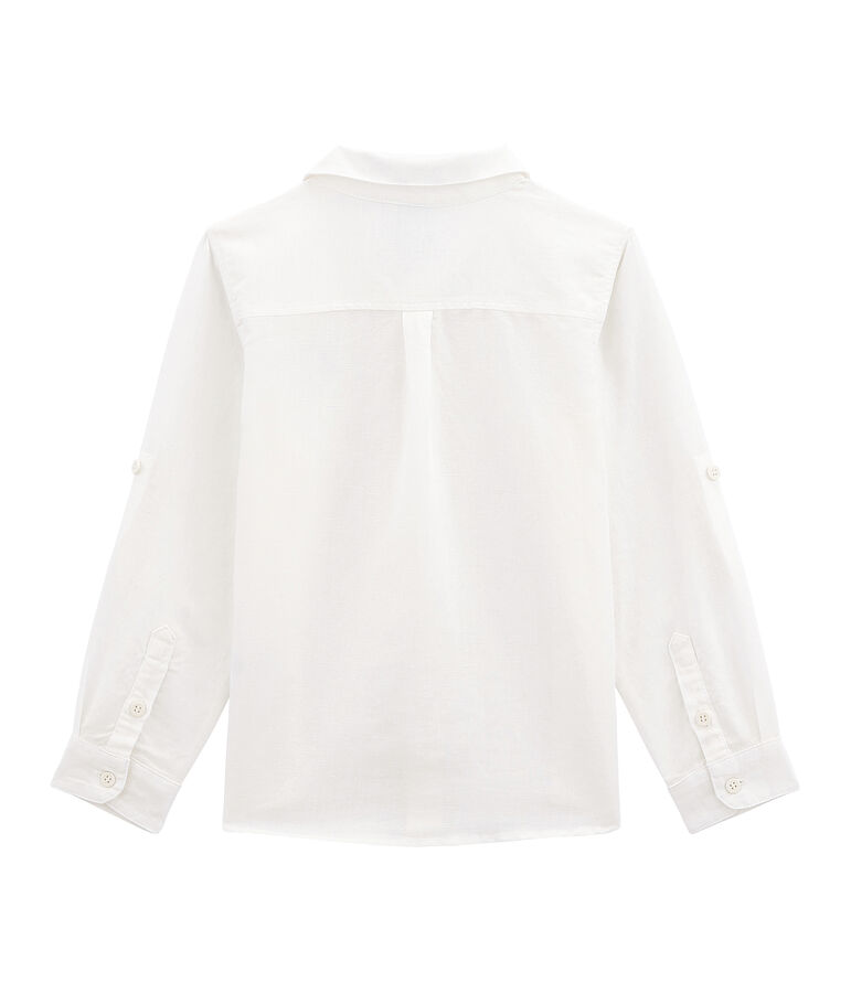 Chemise en lin / coton gar&ccedil;on blanc