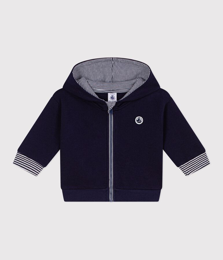Sweatshirt &agrave; capuche b&eacute;b&eacute; en coton d&eacute;tails ray&eacute;s bleu SOIR