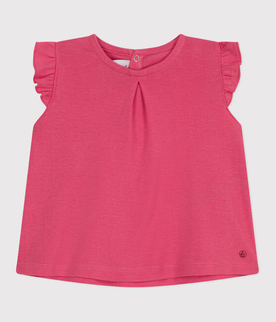 Blouse bébé en coton sans manches rose PEONIA