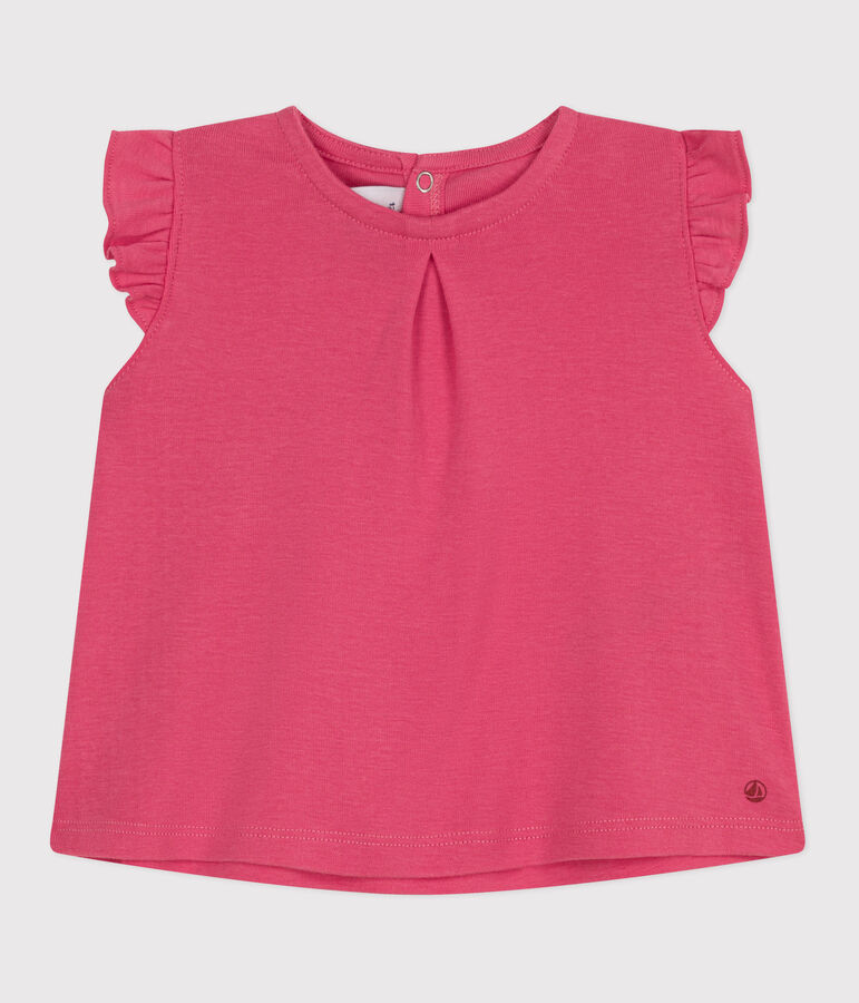 Blouse b&eacute;b&eacute; en coton sans manches rose PEONIA
