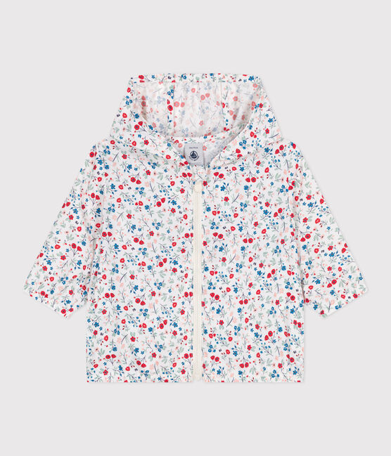 Coupe-vent bébé anti-UV en polyester, imprimé fleuri blanc MARSHMALLOW/blanc MULTICO