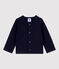 Cardigan uni en jersey épais bio bébé bleu SMOKING