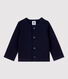 Cardigan uni en jersey épais bio bébé