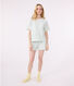 Pyjama short femme en coton fleuri