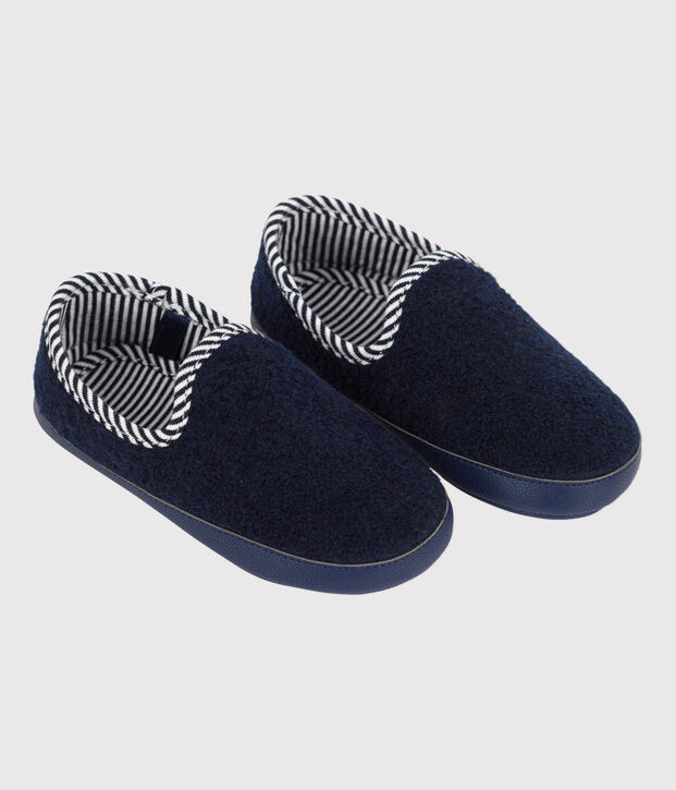 Chaussons enfant gar&ccedil;on-fille bleu marine