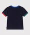 Tee-shirt enfant manches courtes en coton bleu SOIR