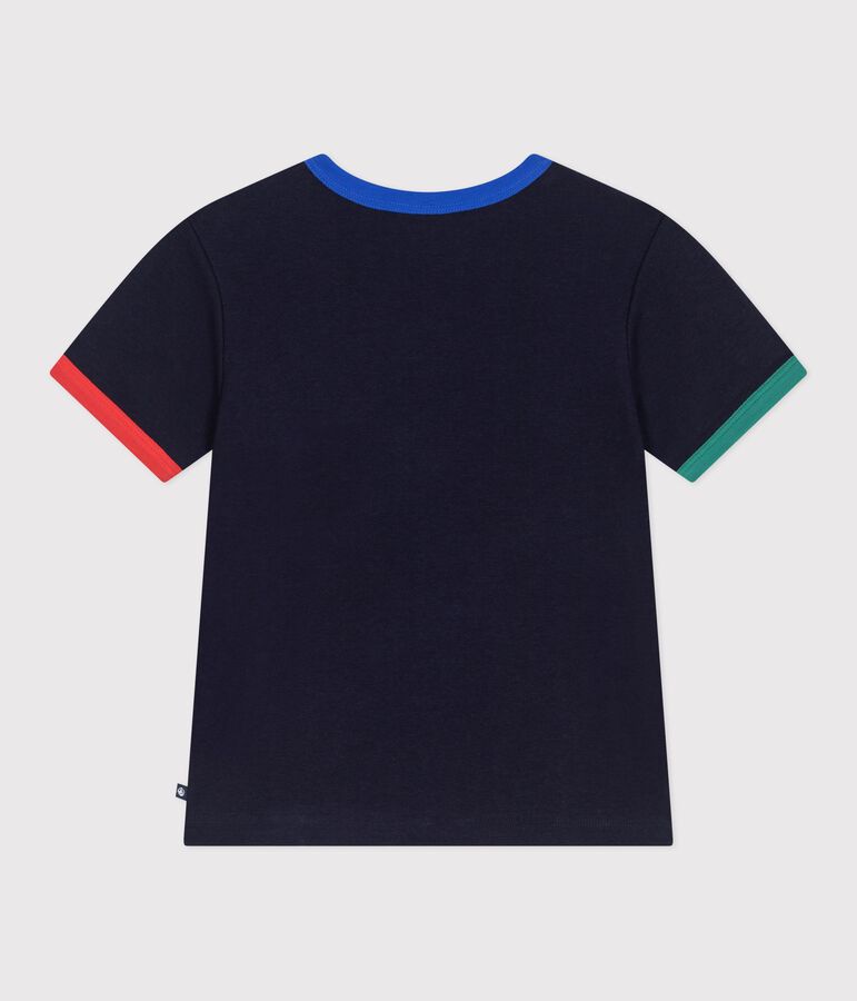 Tee-shirt enfant manches courtes en coton bleu SOIR