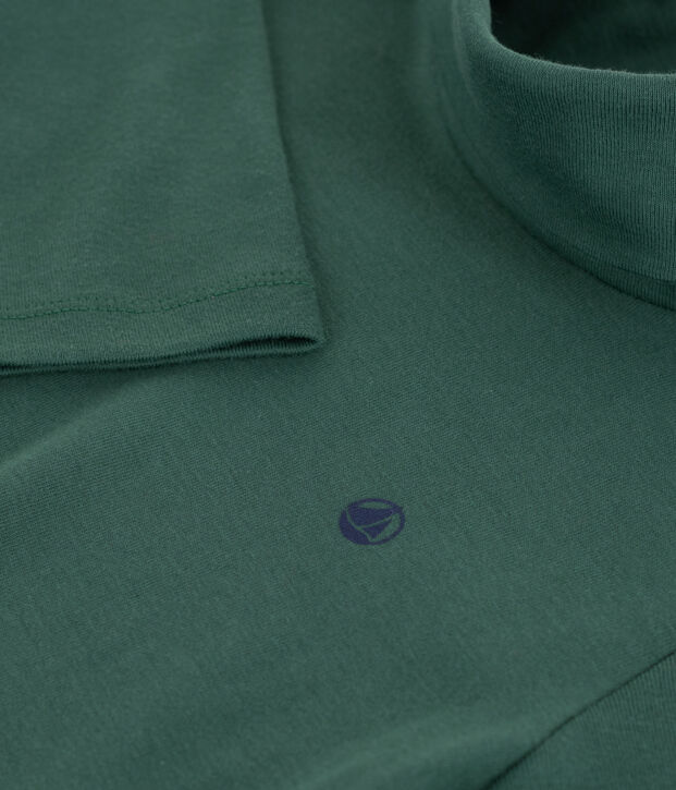 Sous-pull enfant en coton uni vert