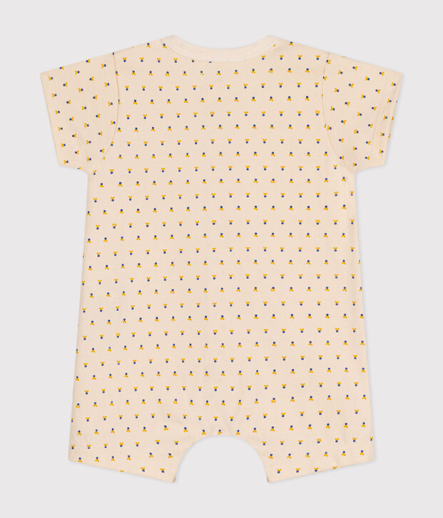 Combinaison courte en jersey l&eacute;ger b&eacute;b&eacute; &eacute;cru/multicouleur